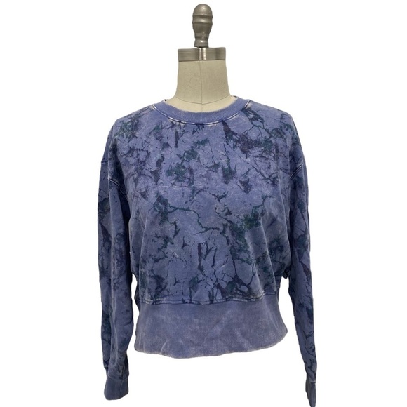 JoyLab Sweaters - Women’s Tie-Dye Crop Sweater Blue JoyLab Size XS